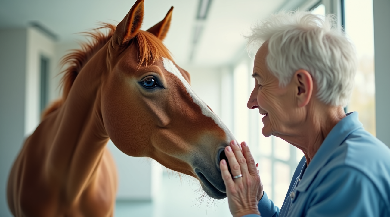 Paard biedt troost rust en gezelschap aan terminale patienten in ziekenhuis