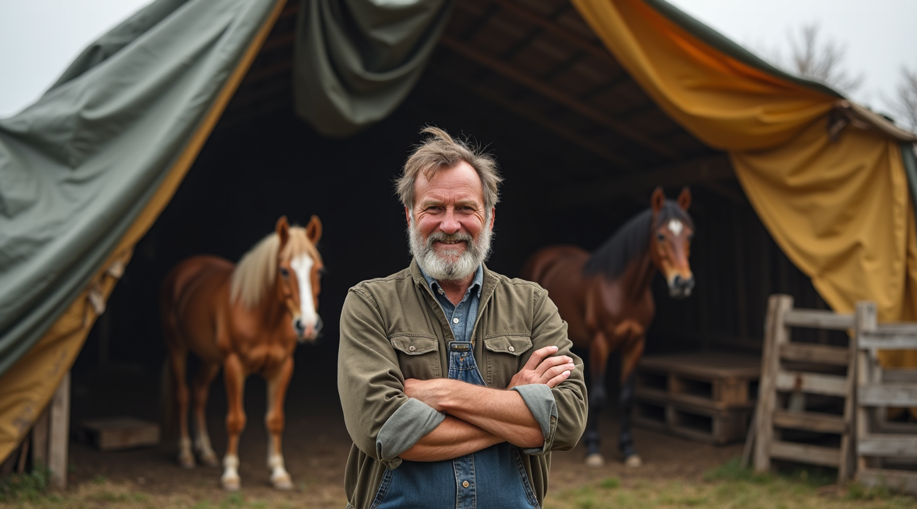 Toen de boer geen toestemming kreeg om een dak te bouwen voor zijn paarden vond hij deze ingenieuze oplossing