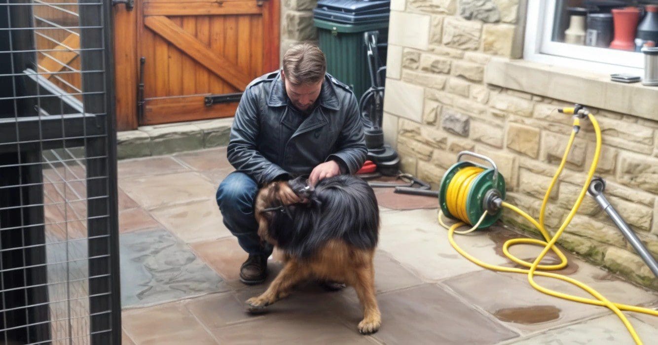 Duitse herder huilt van vreugde als ze na maanden weer met baasje wordt herenigd