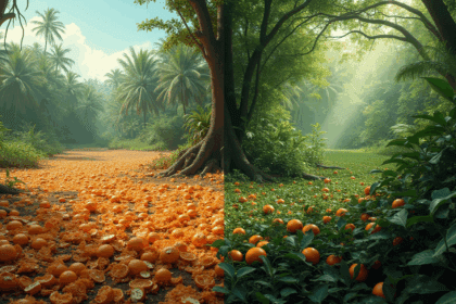 Ze dumpen duizenden ton sinaasappelschillen in een veld 16 jaar later is het resultaat fantastisch