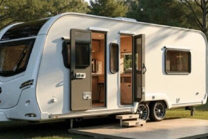 Deze volledig gerenoveerde caravan is prachtig aan de buitenkant maar wacht totdat je de woonkamer ziet