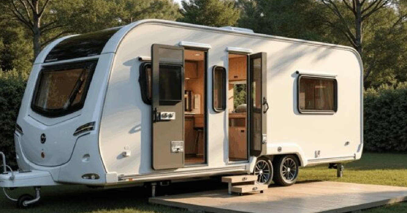 Deze volledig gerenoveerde caravan is prachtig aan de buitenkant maar wacht totdat je de woonkamer ziet