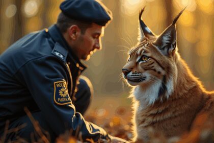 Dappere agent biedt hulp aan gewonde lynx en krijgt onverwachte reactie