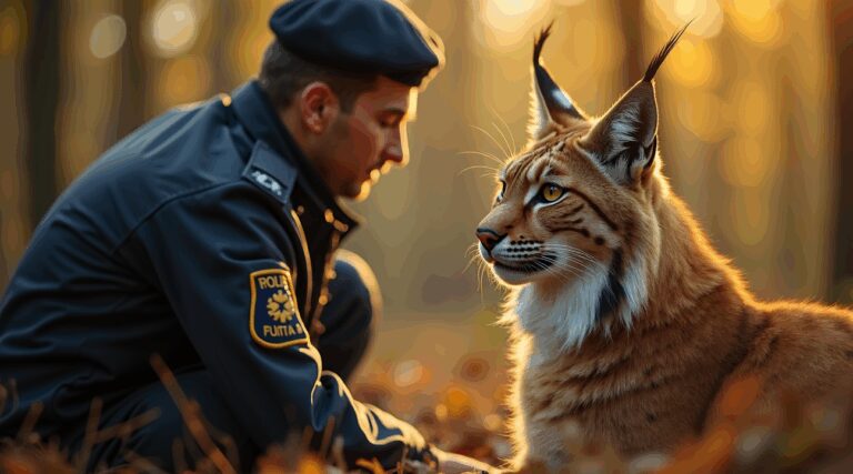 Dappere agent biedt hulp aan gewonde lynx en krijgt onverwachte reactie