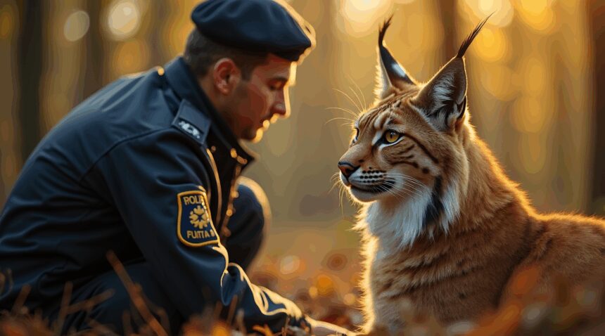 Dappere agent biedt hulp aan gewonde lynx en krijgt onverwachte reactie