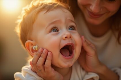 Dit dove baby´tje hoort voor het eerst mama's stem en het wordt haar eventjes te veel