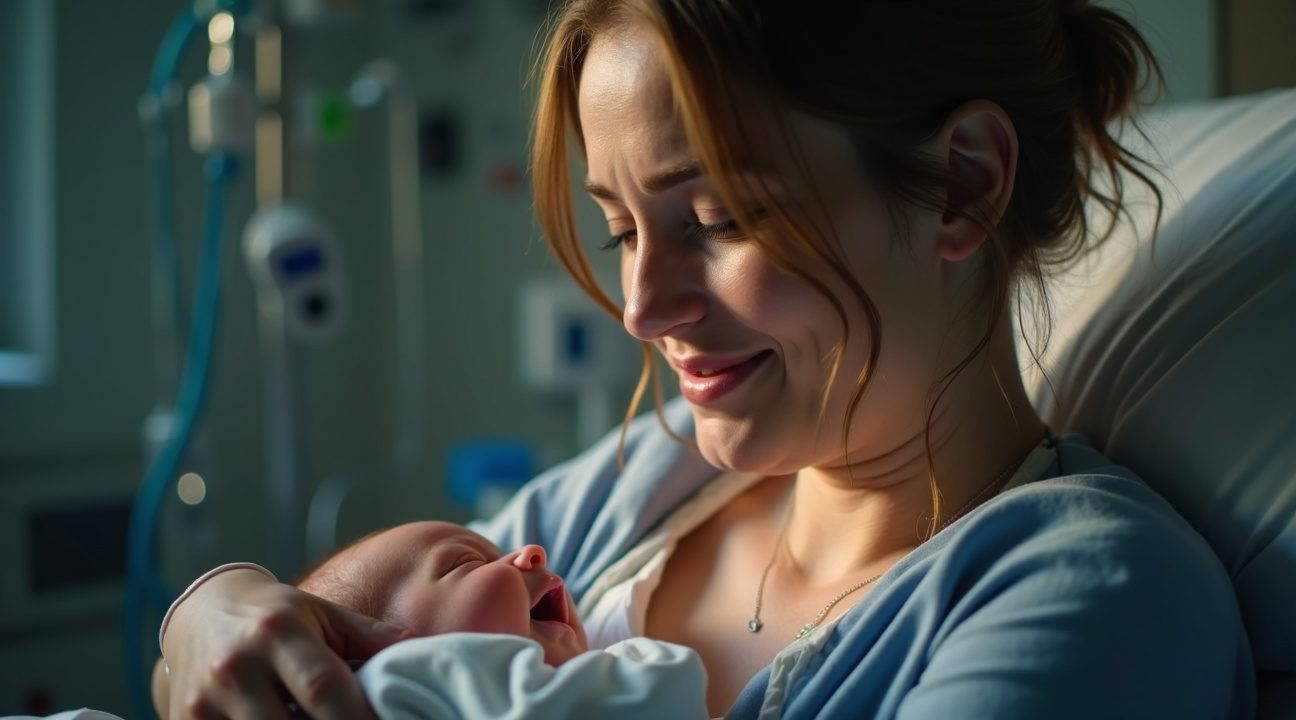 Moeder verwelkomt babyzoontje op dezelfde dag als ze haar man aan kanker verliest