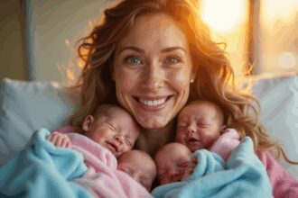 Vrouw kreeg te horen dat kans op kinderen miniem was, nu is ze moeder van een vierling