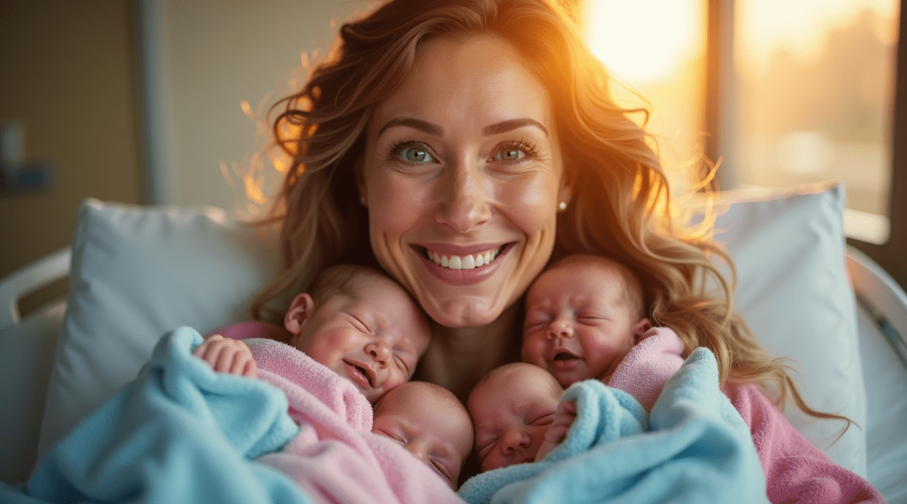 Vrouw kreeg te horen dat kans op kinderen miniem was, nu is ze moeder van een vierling