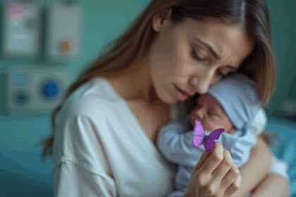 Zie jij een paarse vlindersticker bij een pasgeboren baby? Dit betekent het...