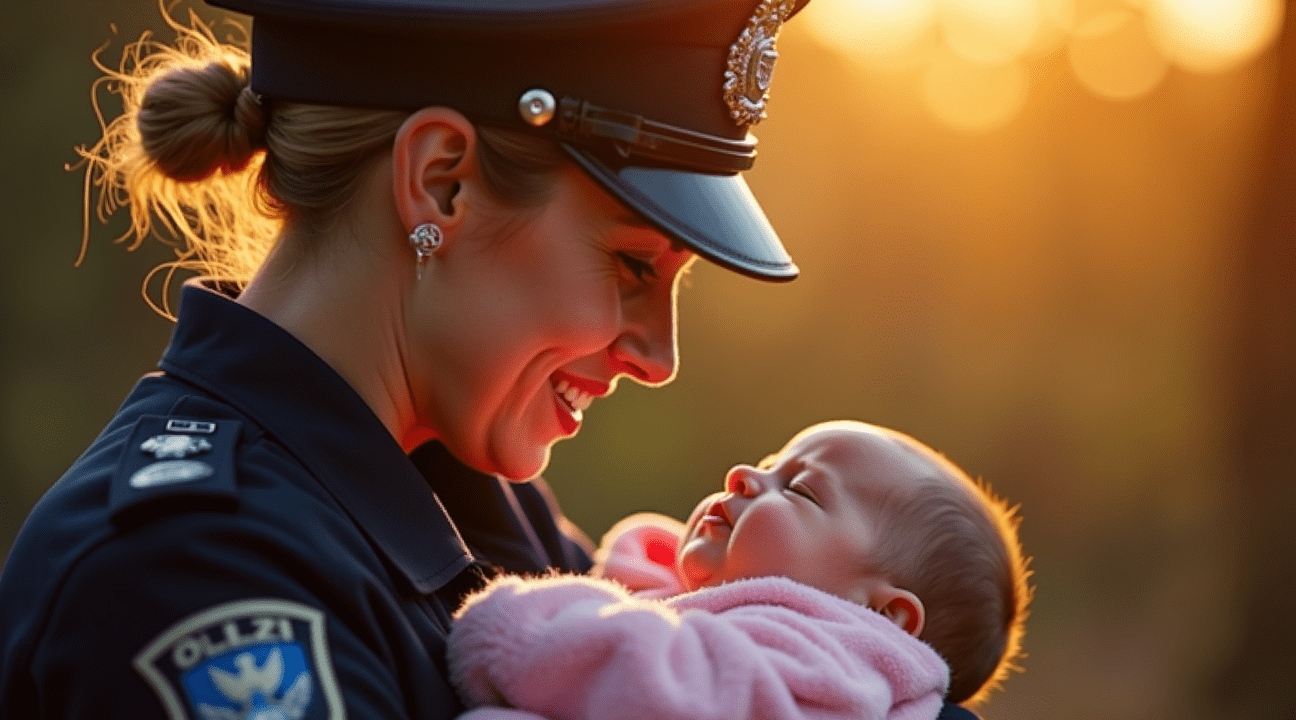 agente krijgt promotie na het geven van borstvoeding aan uitgehongerde baby na orkaanramp