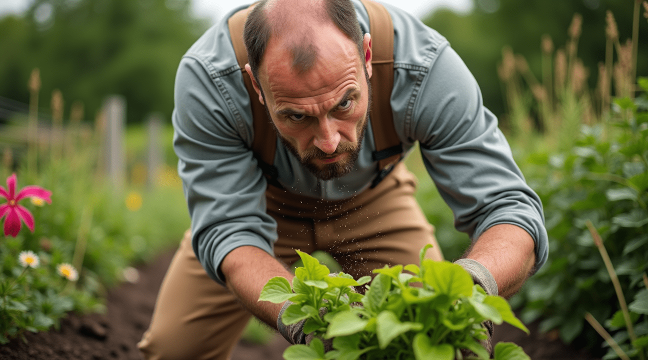 hovenier is klaar met wanbetalers en trekt gewoon de tuin weer leeg