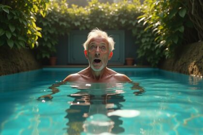 man is sprakeloos als hij ontdekt dat overwoekerde tuin een enorm zwembad verbergt