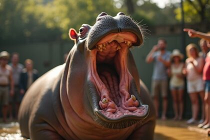 nijlpaard laat grootste scheet ter wereld en beelden zijn al meer dan 41 miljoen keer bekeken