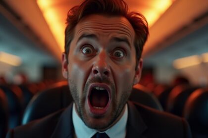 passagier opent cabinedeur en valt uit vliegtuig