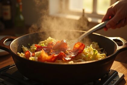 Meng fijngesneden kool met drie ingrediënten in pan en je hebt een simpele, voordelige en heerlijke maaltijd
