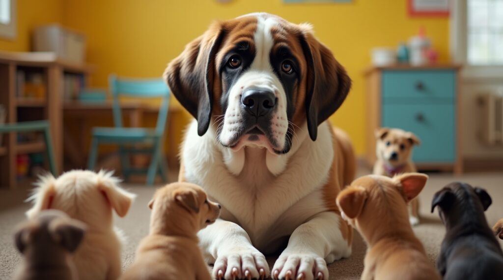 enorme hond wordt van puppyschool gestuurd omdat hij op kleinere honden zat