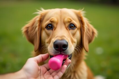hond geeft met tegenzin enorm seksspeeltje op dat ze apporteerde in plaats van stok