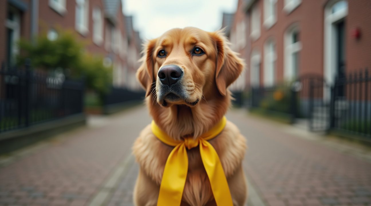 let om deze reden altijd goed op als je een hond met een gele strik aan de lijn ziet