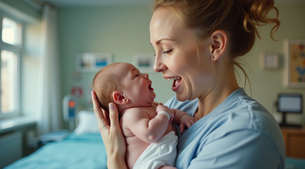 moeder bevalt van baby die meer dan 7 kilo weegt en 59 cm lang is