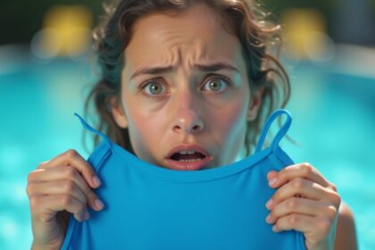 moeder waarschuwt andere ouders om nooit blauwe zwemkleding te kopen