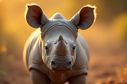 nadat neushoorkalfje moeder verliest