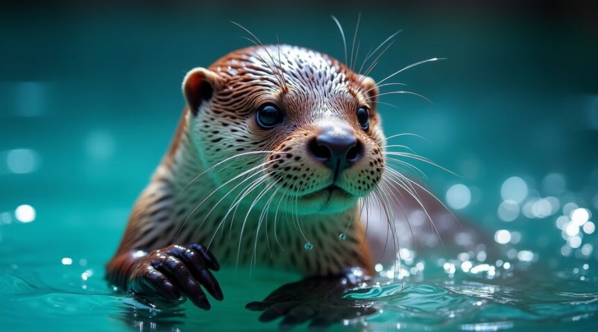 otter wordt jarenlang in kleine kooi gehouden voor het eerst raakt hij nu water aan