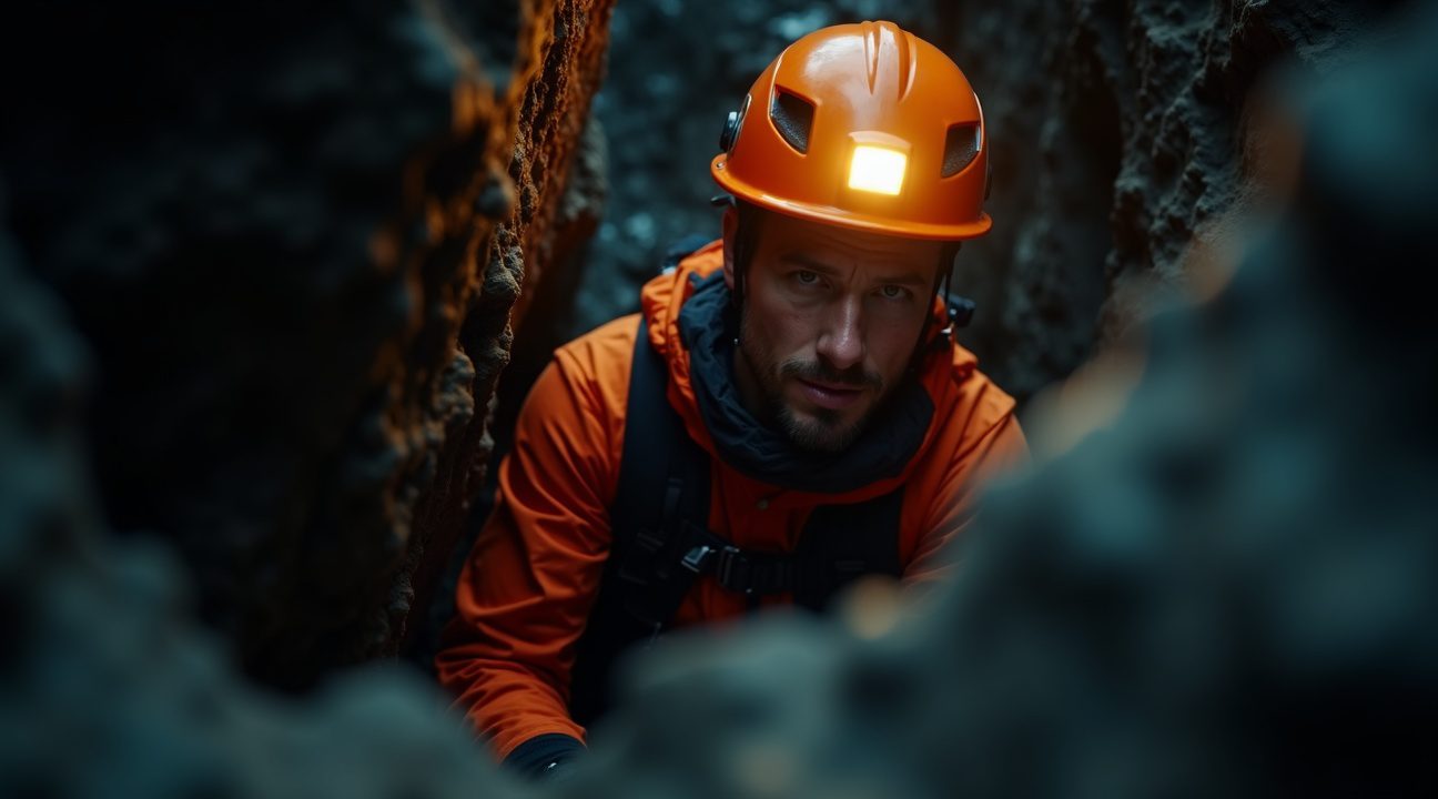 redders trotseren smalle berengrot van ruim 12 meter diep om gevangen hond te redden