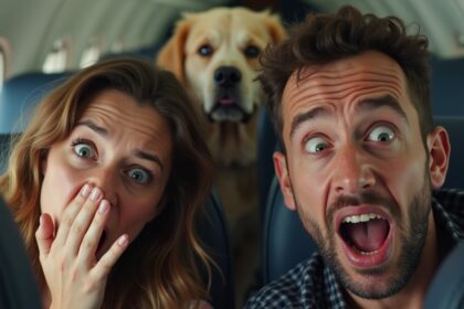 stel haalt uit naar luchtvaartmaatschappij over scheten latende hond die vlucht van 13 uur verpeste