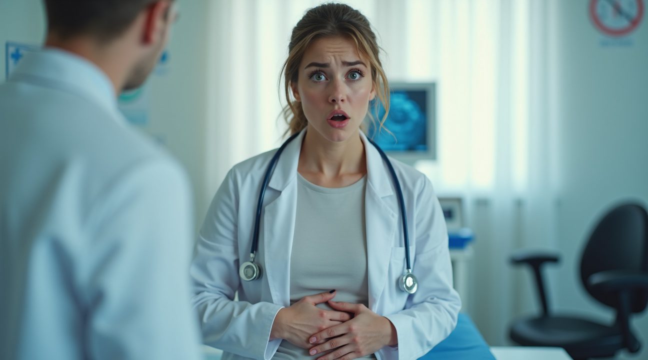Vrouw klaagt bij dokter over maagkrampen maar krijgt te horen dat baby in buikholte groeit