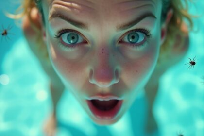 vrouw treft vier giftige spinnen op de bodem van haar zwembad aan