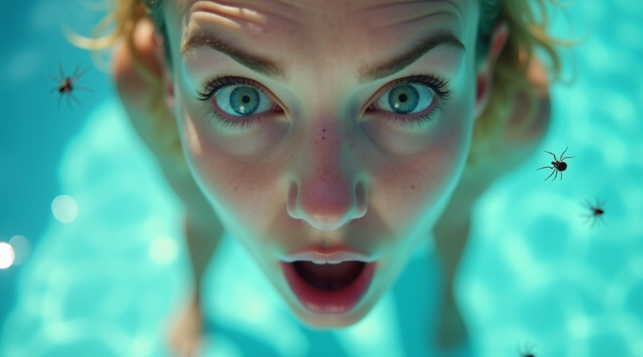 vrouw treft vier giftige spinnen op de bodem van haar zwembad aan