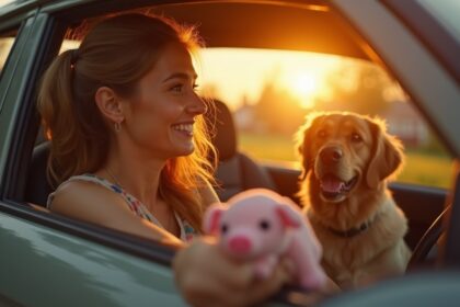 Vrouw keert auto om om hond te helpen zijn favoriete knuffelvarken terug te krijgen