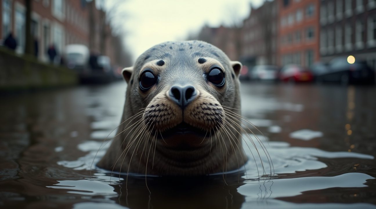 Zeehond duikt op in water bij de Munt in Utrecht: 'Geniet op afstand'