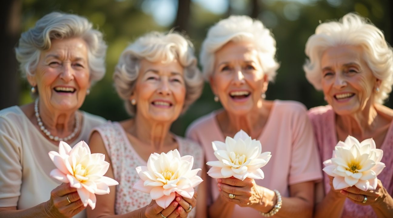 bruid nodigt haar vier omas uit om bloemenmeisjes te zijn bij bruiloft
