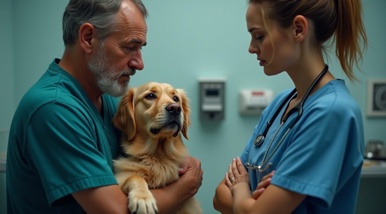 dierenarts weigert honden in te laten slapen omdat man een nieuwe vriendin heeft die allergisch is