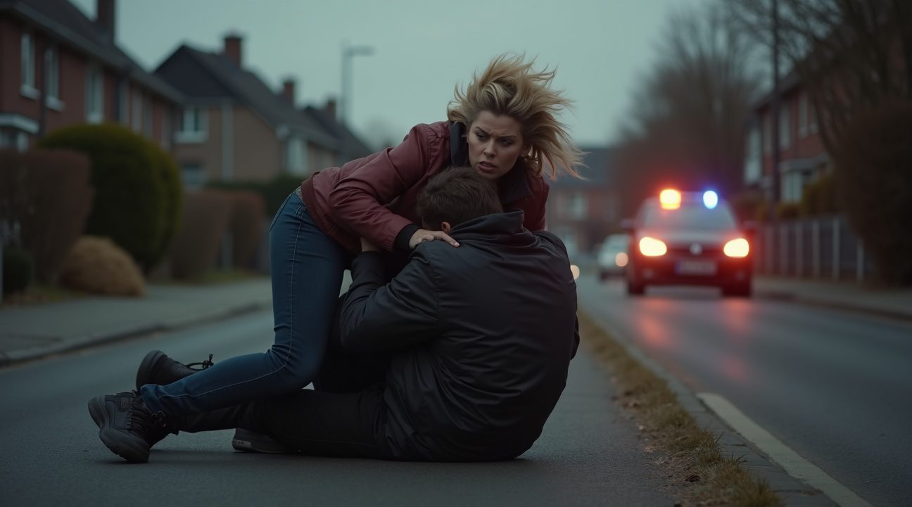 moeder tackelt man die voor slaapkamer van haar dochter stond te gluren