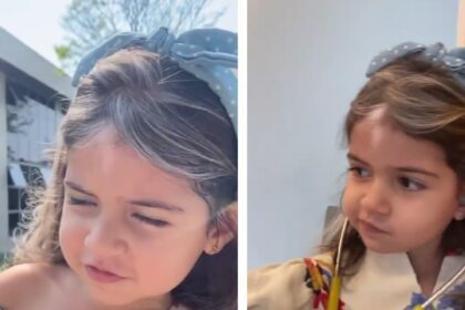 Meisje heeft genetische aandoening en wordt met prachtige witte lok geboren