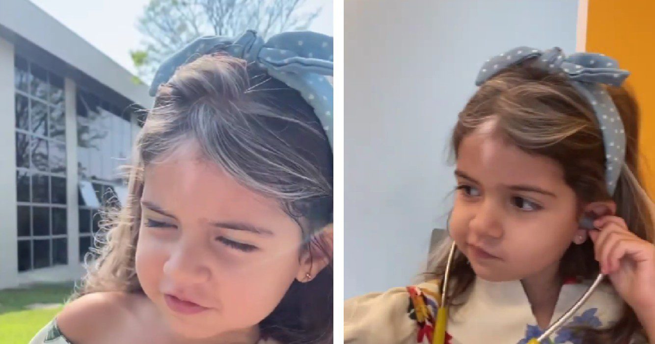 Meisje heeft genetische aandoening en wordt met prachtige witte lok geboren