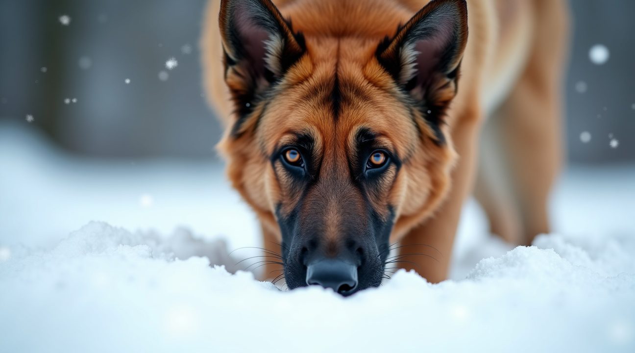 hond ruikt iets ongewoons en vindt onschuldig wezen vastzitten onder de sneeuw