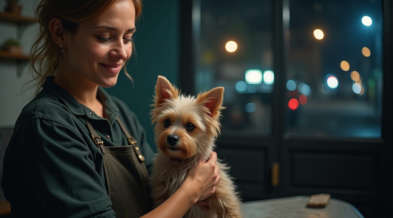 hondentrimmer opent midden in de nacht om voor zwerfhond vol met vlooien te zorgen