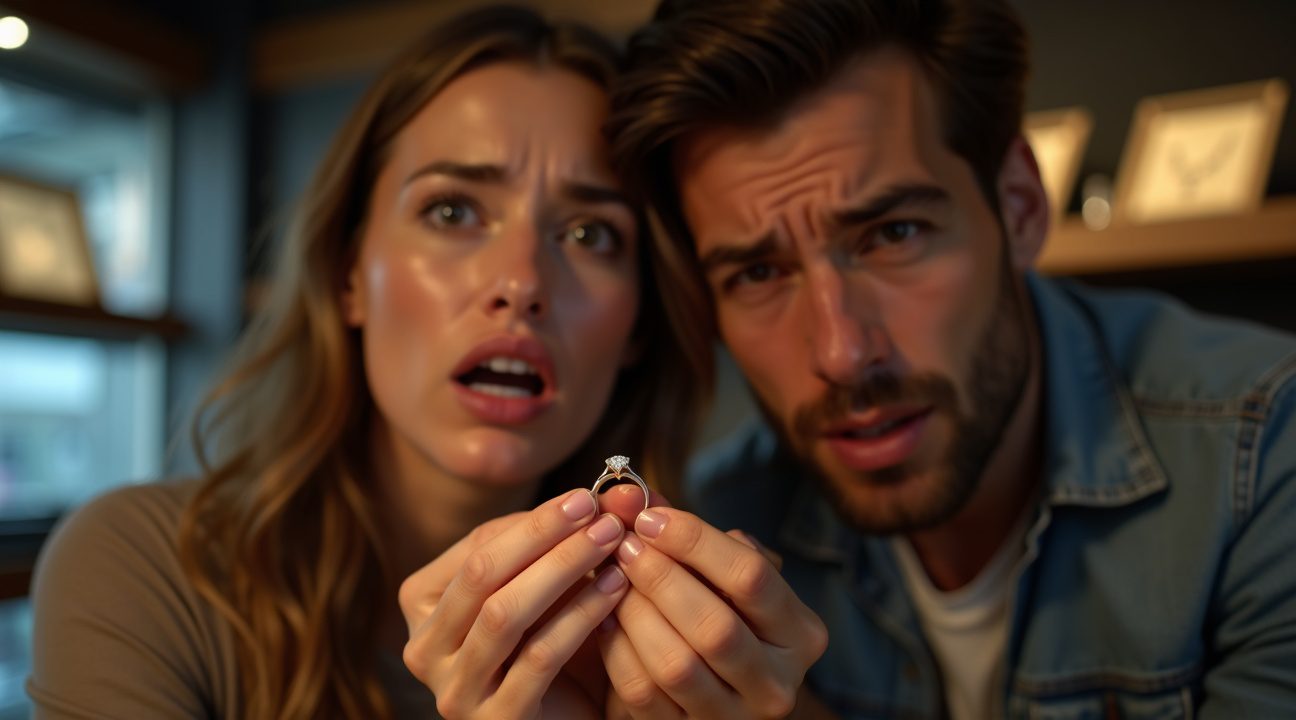 jong stel koopt set verlovingsringen van 130 dollar als verkoopster het zielig noemt