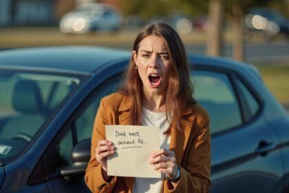 moeder krijgt venijnig briefje op auto omdat ze op gehandicaptenplek staat geparkeerd
