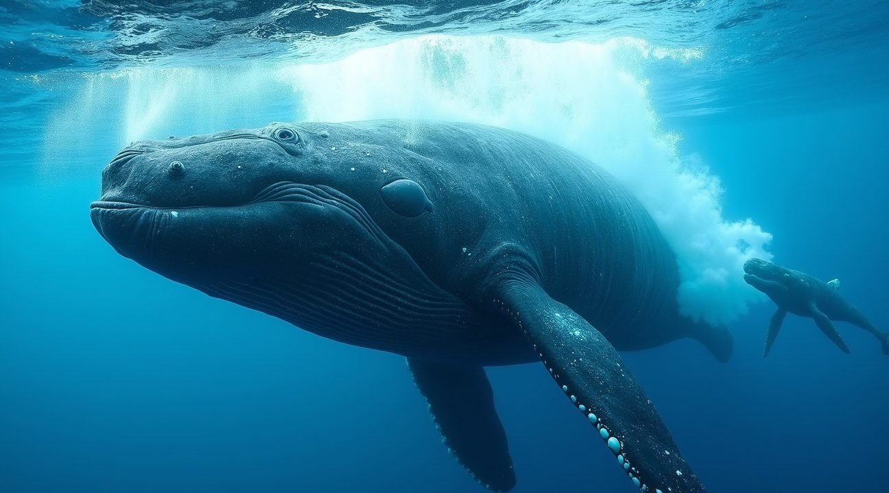 moederwalvis is het zat dat mensen te dichtbij haar kalfje zwemmen en onderneemt actie