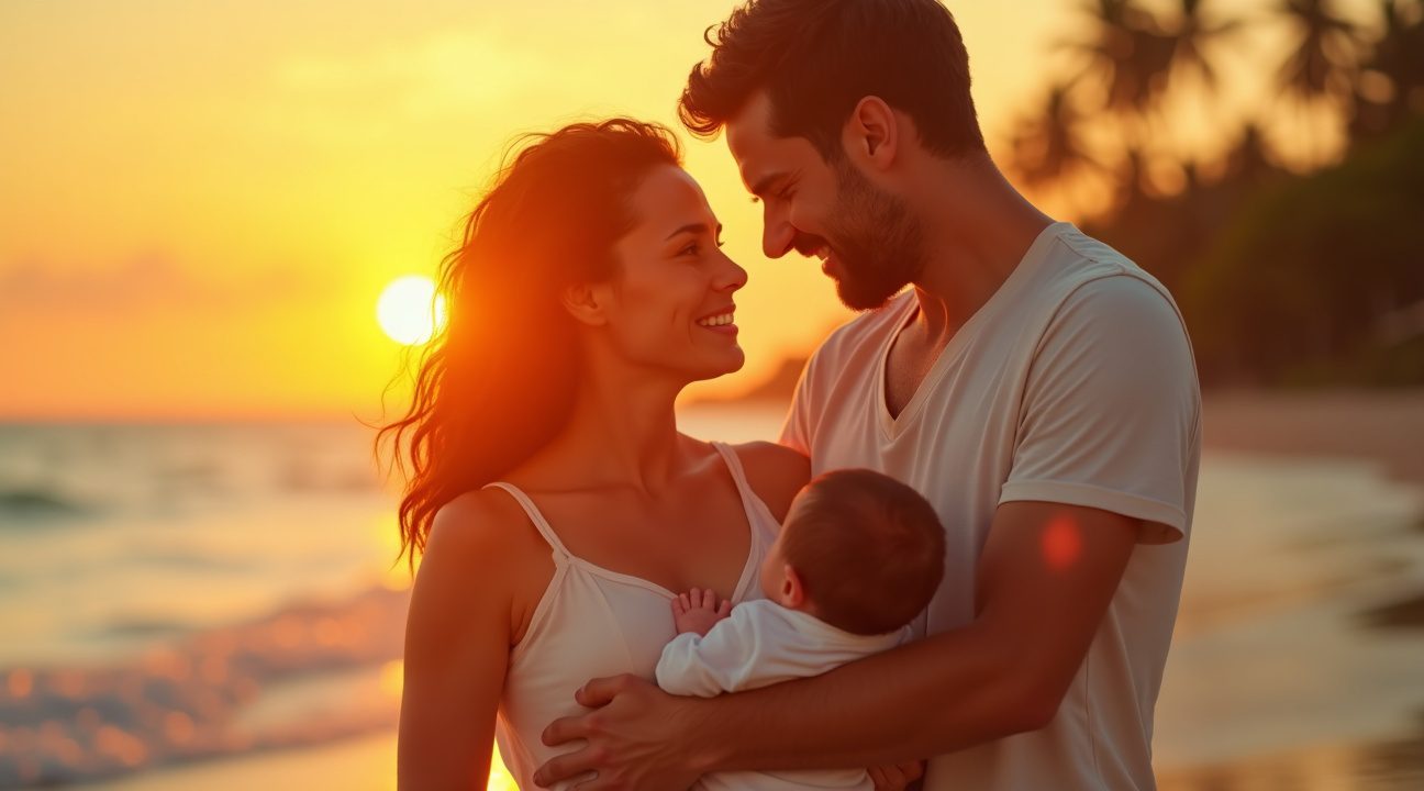 stel vloog 6500 km voor droombevalling op stand maar is nu met baby gestrand op eiland