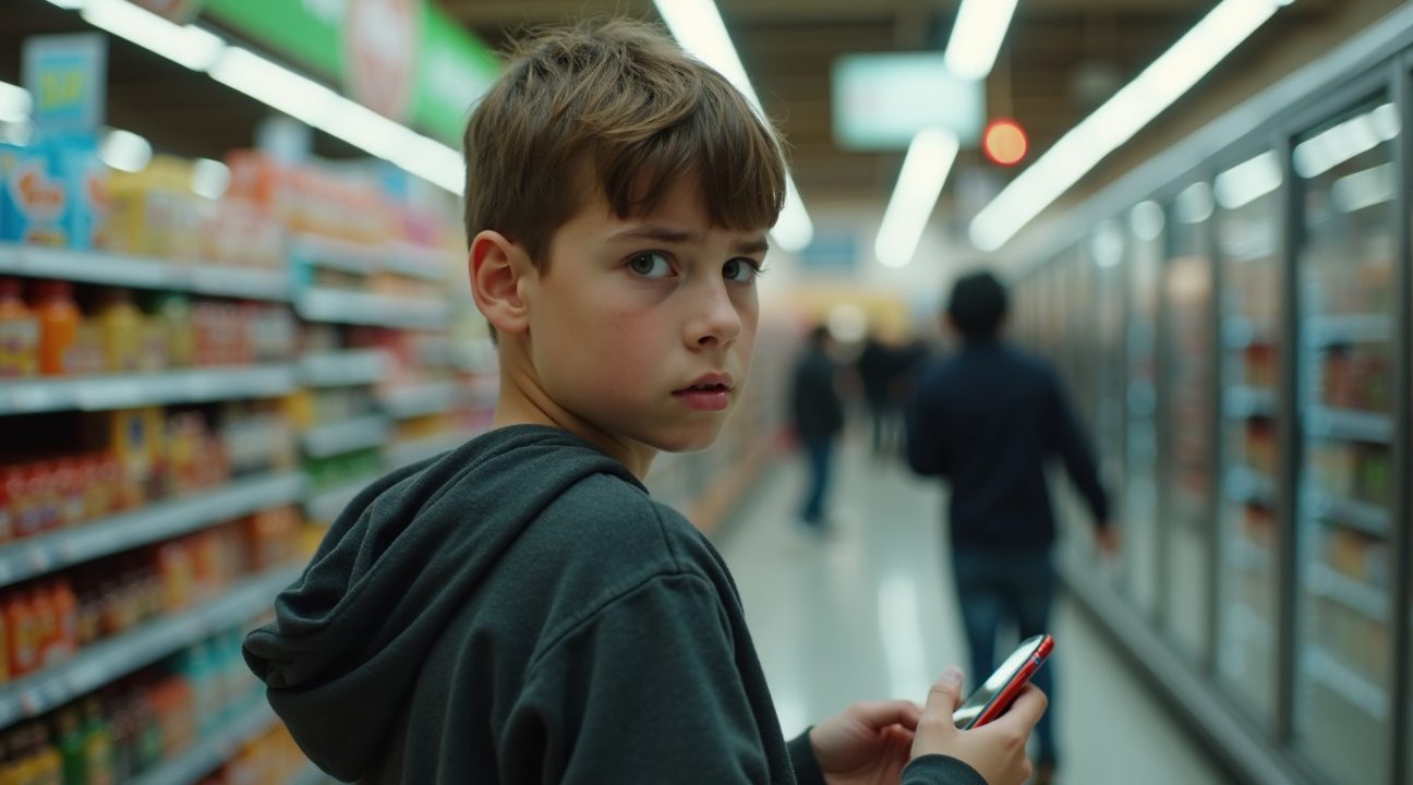 tiener ziet griezel in supermarkt steeds dichter bij meisje komen en zijn intuitie zegt stop hem nu