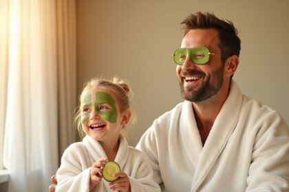 vader geeft zijn jongste dochter spa dagje terwijl moeder en zus weg zijn