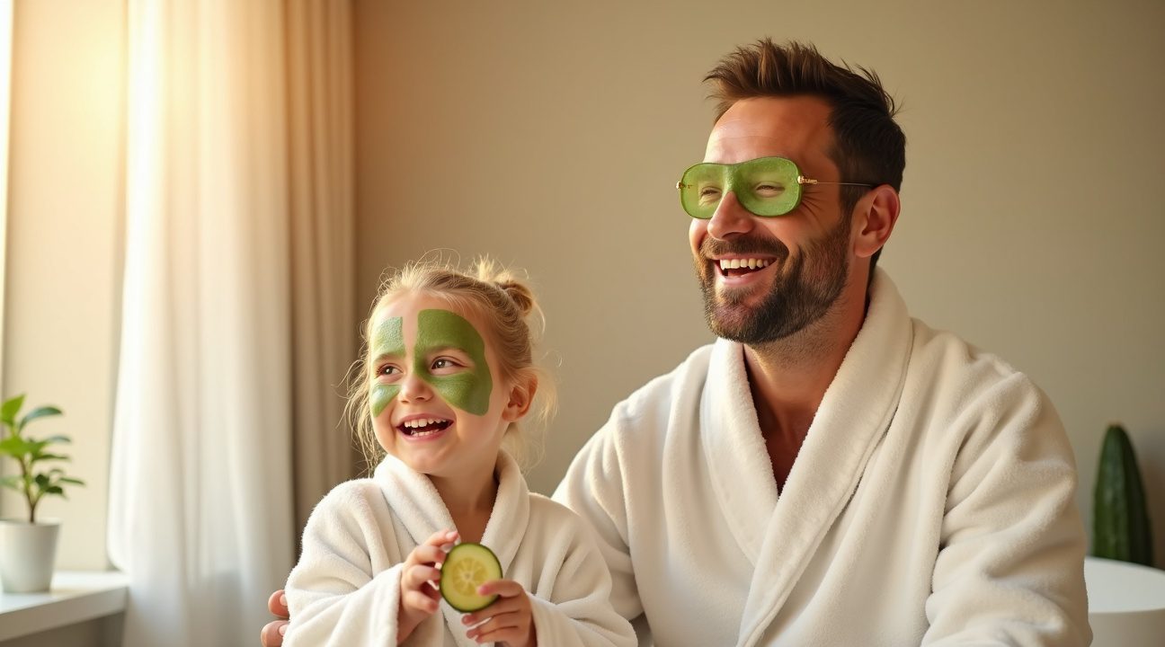 vader geeft zijn jongste dochter spa dagje terwijl moeder en zus weg zijn