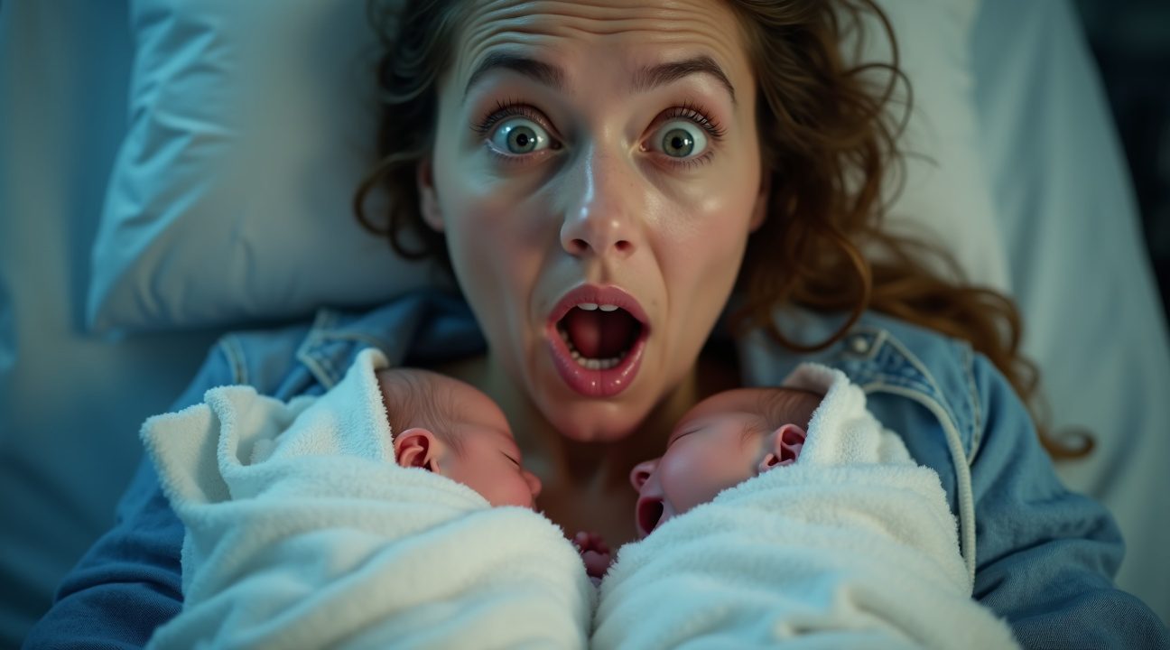 vrouw denkt buikgriep te hebben maar bevalt van premature tweeling