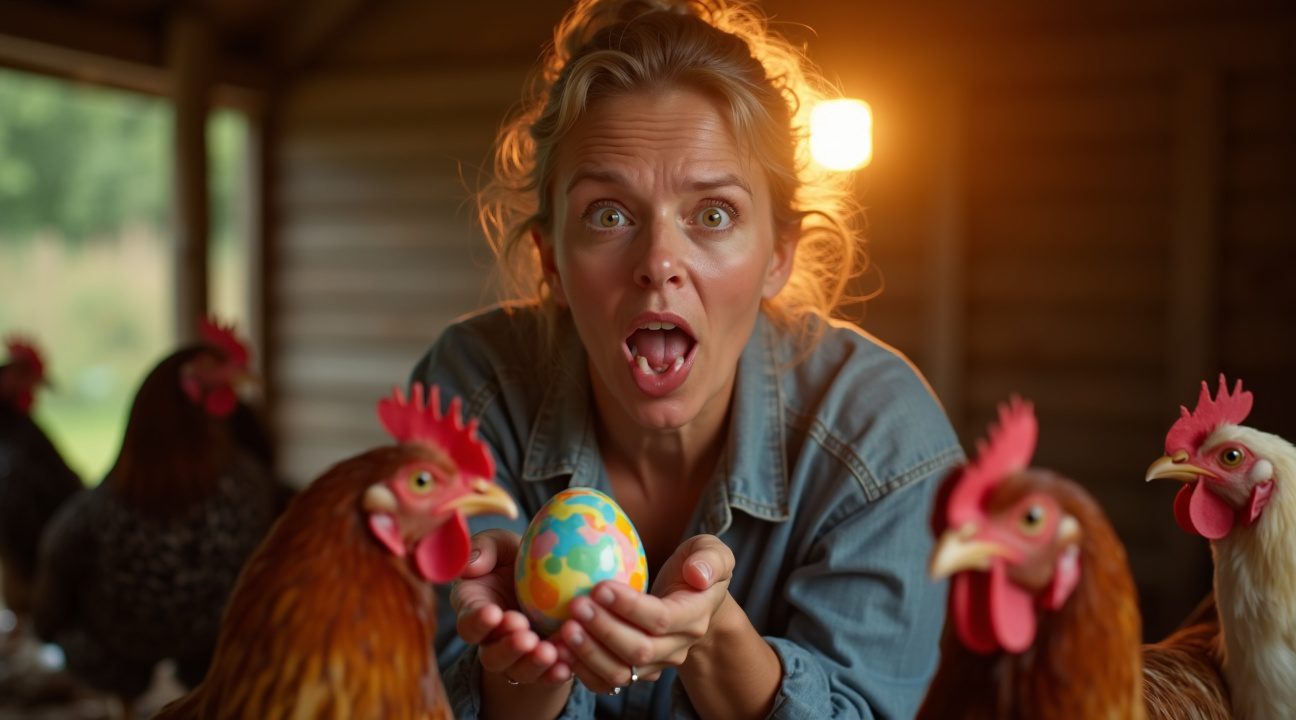vrouw doet ontdekking van een op een miljard als ze haar kippen nakijkt